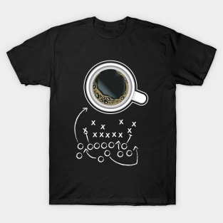 Cup of Coffee Football Play Hand Drawn Diagram T-Shirt